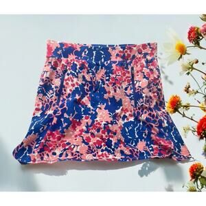 T by Talbots Women’s Size MP Floral Skirt Skort Pink Blue Stretchy Activewear